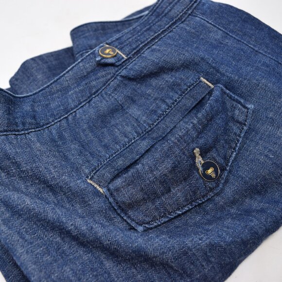 Tommy Hilfiger Denim Skirt Women 12 Blue Preppy Twee Cotton Nautical Retro Casua - Picture 12 of 12